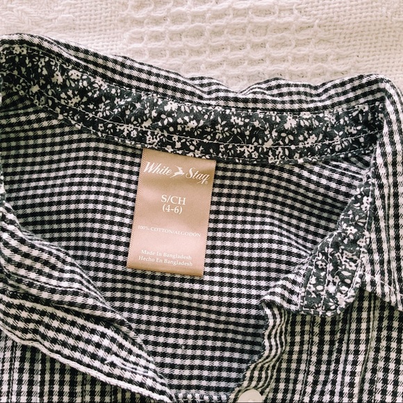 White stag black and white gingham button down - Picture 2 of 5